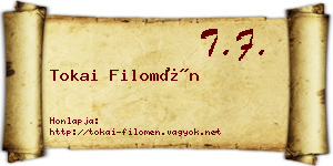 Tokai Filomén névjegykártya